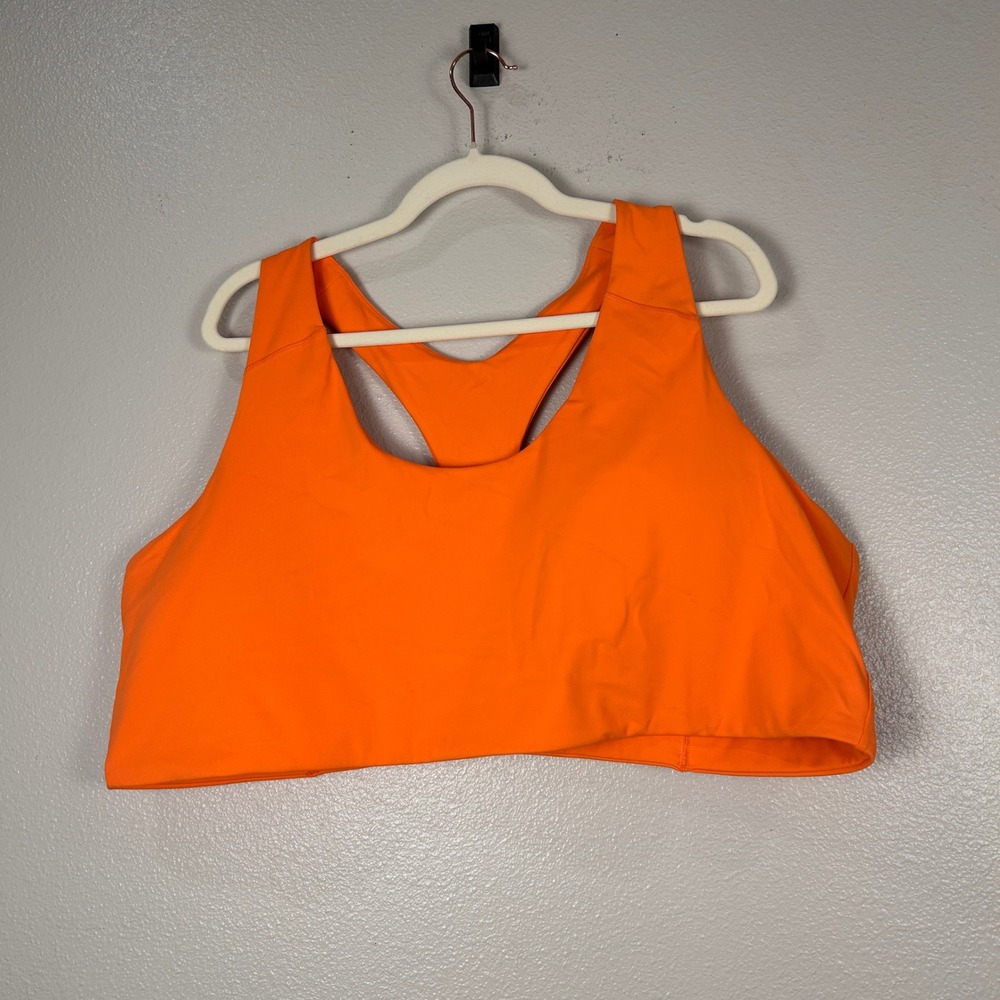 Old Navy Active PowerSoft Orange Medium Support Racerback Sports Bra 4X Go-Dry